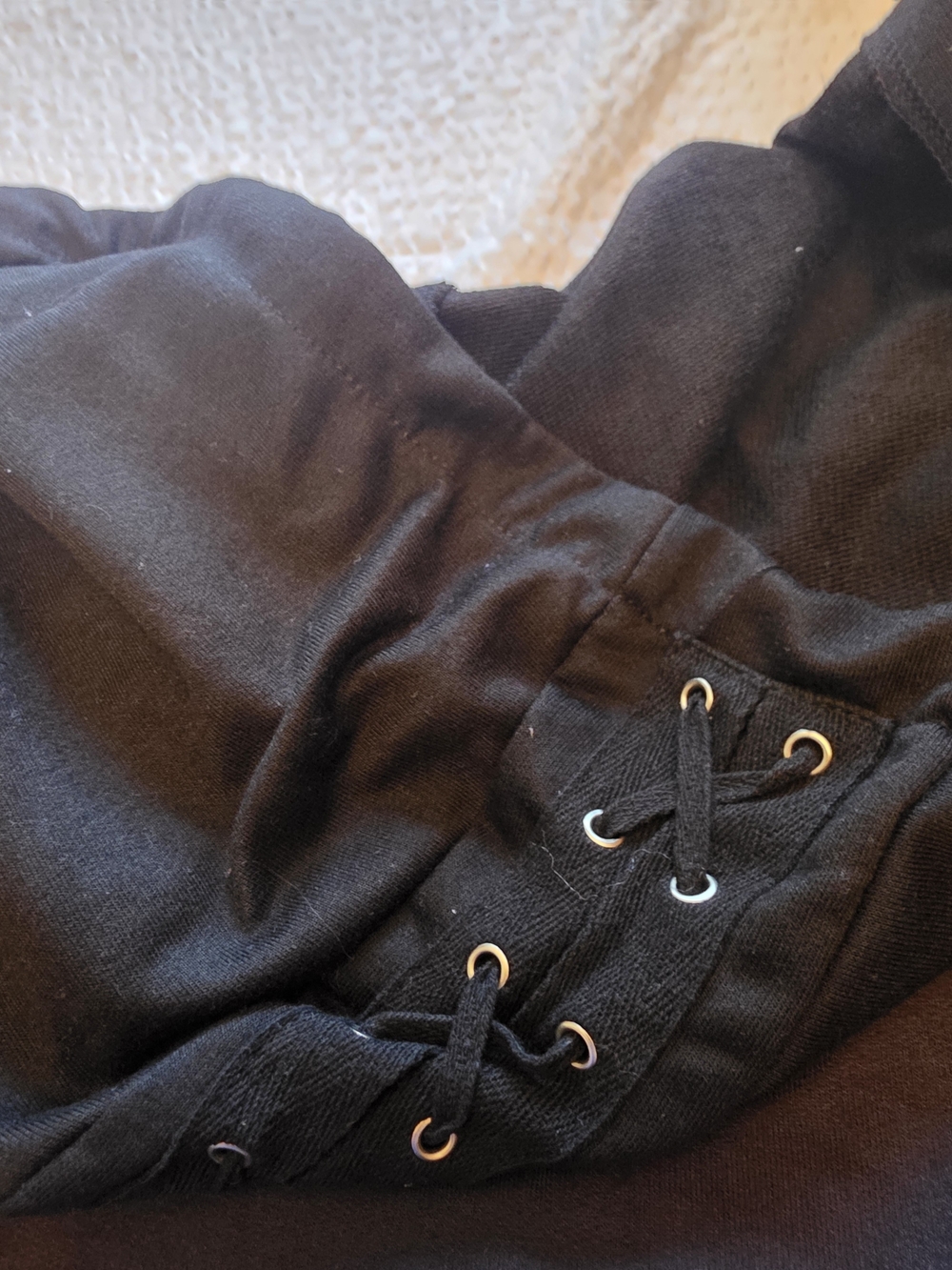 ELF Black V-Neck Hoodie with Winged Skull Graphic - Picture 4 of 9